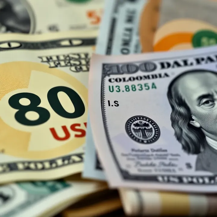 Equivalencia de 80 USD en pesos colombianos hoy