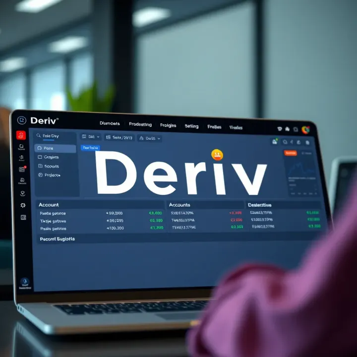 Overview of Deriv Trading Dashboard and Features Dashboard view of Deriv with trading options and account settings displayed