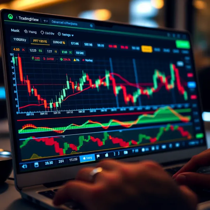 TradingView interface showing advanced charting tools and technical indicators for digital trading
