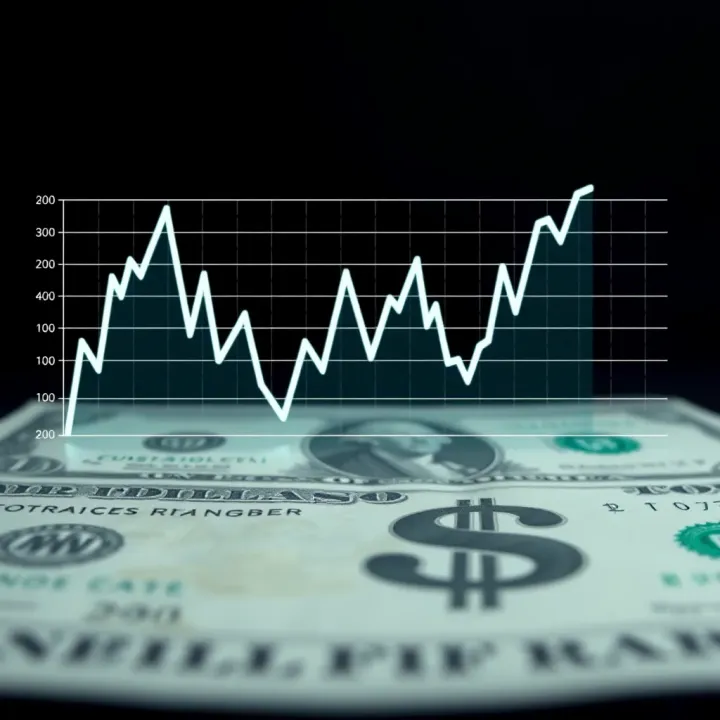 Graph showing fluctuations of the US dollar exchange rate against the Colombian peso over time