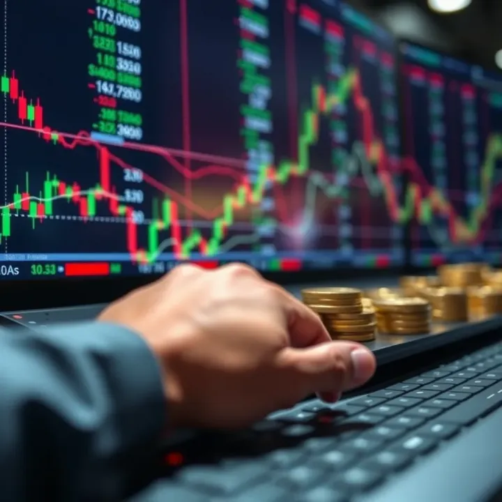 Generating Income via Copy Trading and Affiliate Programs in Trading Conceptual graphic showing copy trading connections and affiliate marketing links in financial markets
