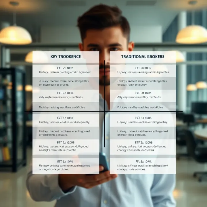 Comparison chart highlighting key differences between ECN brokers and traditional brokers