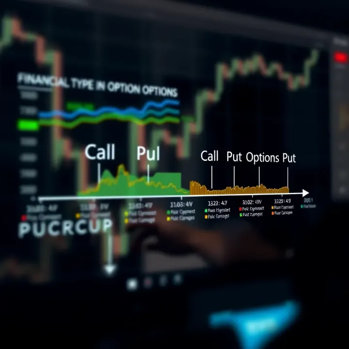 Diagram illustrating the main types of financial options with call and put options represented on a stock price timeline