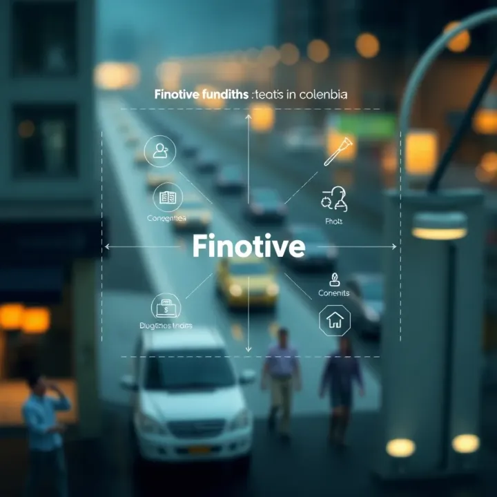 Diagram illustrating the concept and components of Finotive Funding in the Colombian financial market