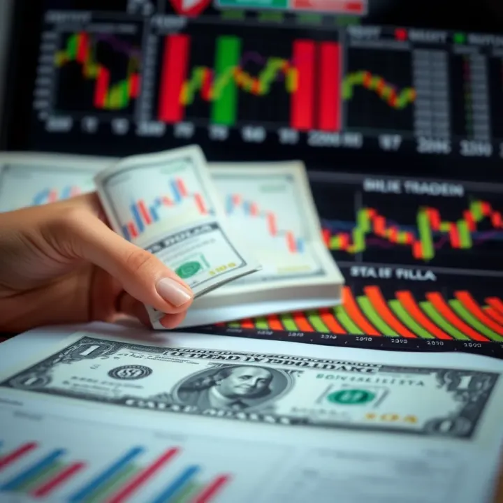 Financial charts and data analysis representing forecasting methods for the US dollar value in Colombia