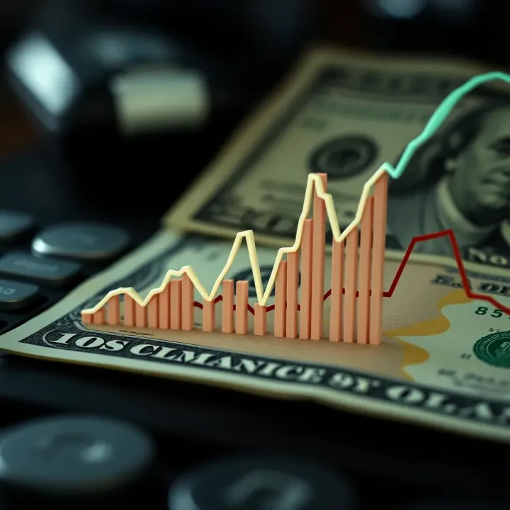 Graph showing the exchange rate trends between the Colombian peso and the US dollar over recent years