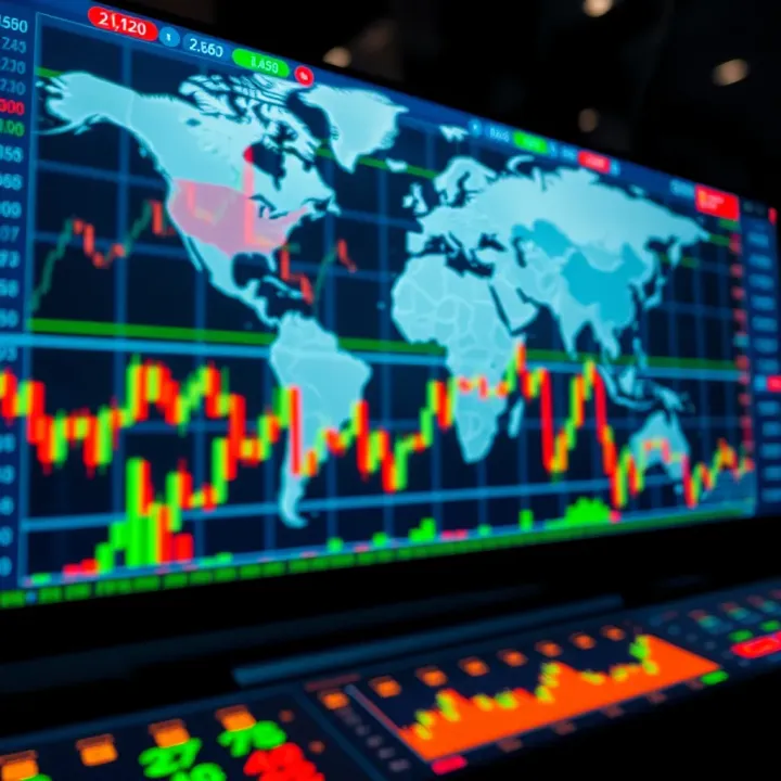 Overview of the Global Foreign Exchange Market Global foreign exchange market showing currency symbols and trading graphs