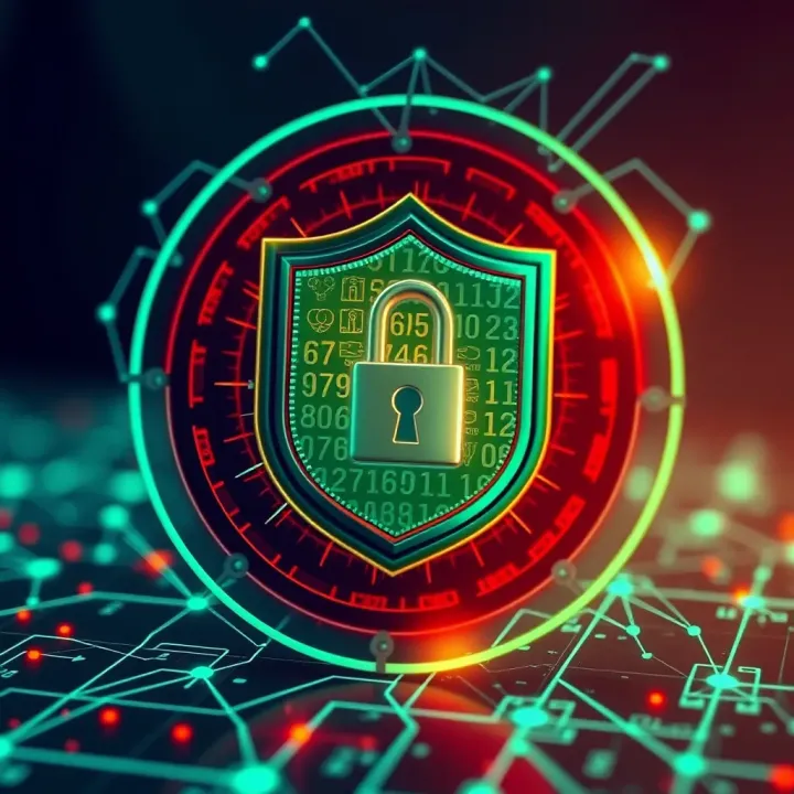 Digital security shield symbolizing protection and privacy in online login systems