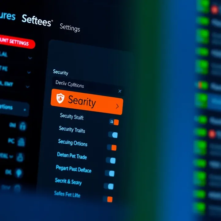 Visual of account settings dashboard on Deriv platform highlighting security options and trading preferences