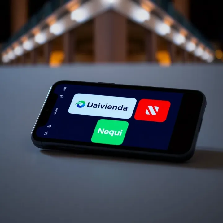 Mobile phone displaying a digital wallet interface with Davivienda and Nequi logos