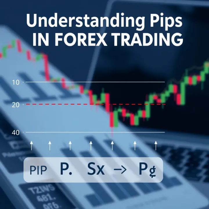Diagram illustrating the concept of a pip in Forex trading with currency pair notation and price movement