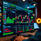 Deriv trading platform interface displaying various financial charts and market options
