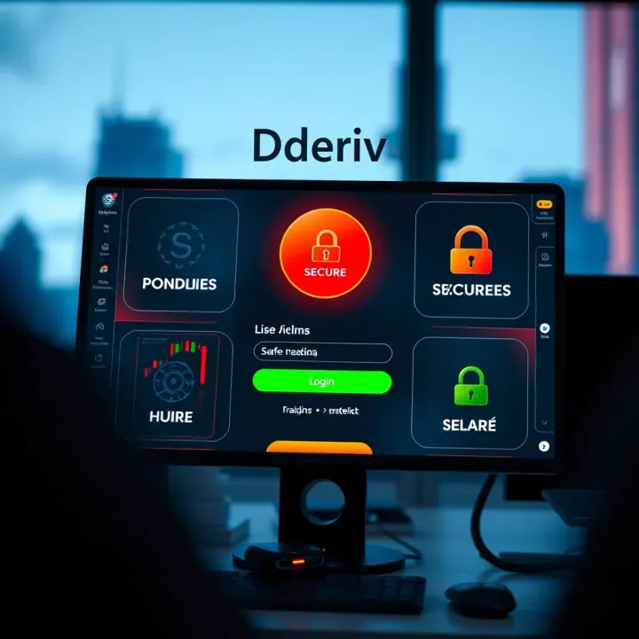 Secure login screen on Deriv platform showing authentication features for safe access