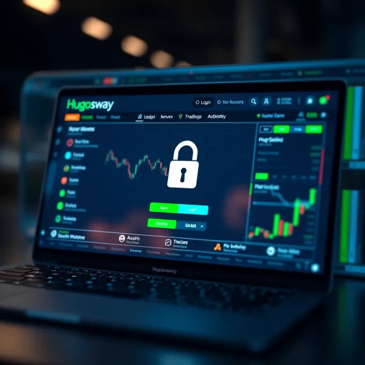Secure login screen of Hugosway platform with focus on user security features
