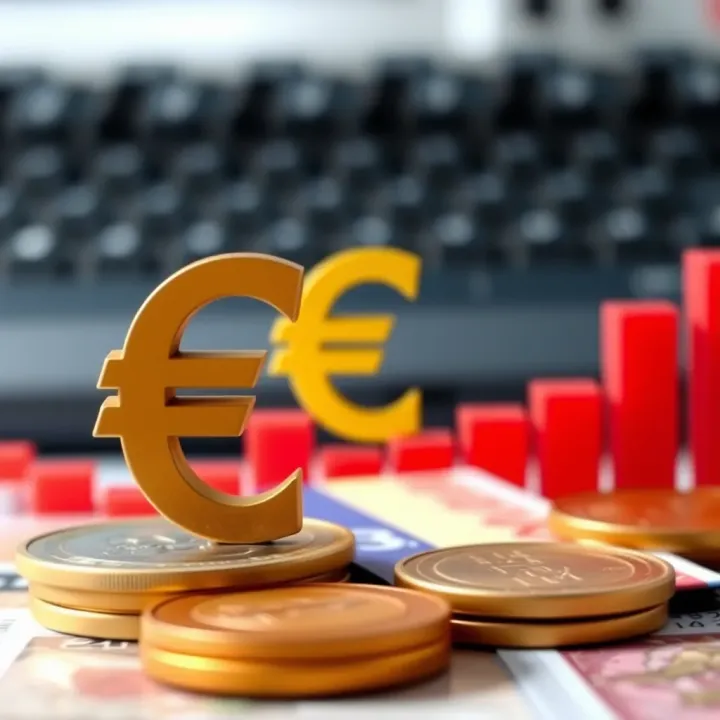 Exchange Rate Increase of Euro Against Colombian Peso Graph showing the exchange rate rise of the euro against the Colombian peso