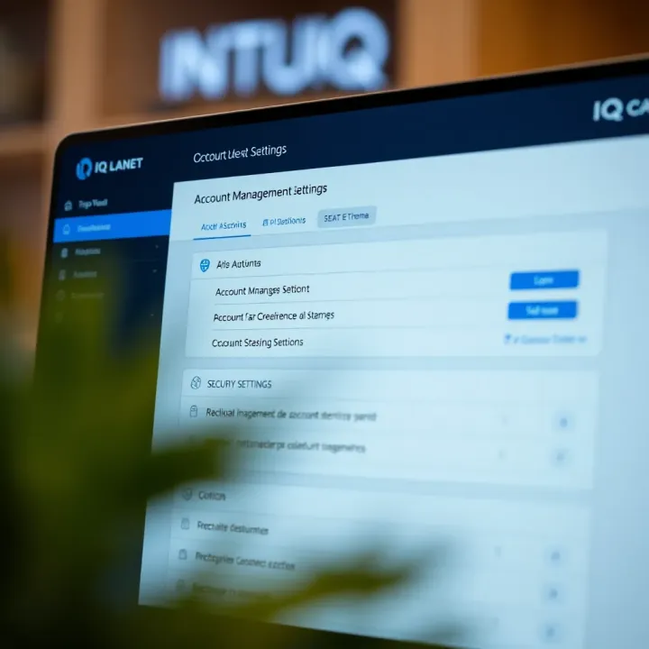 User dashboard displaying account management options and security settings