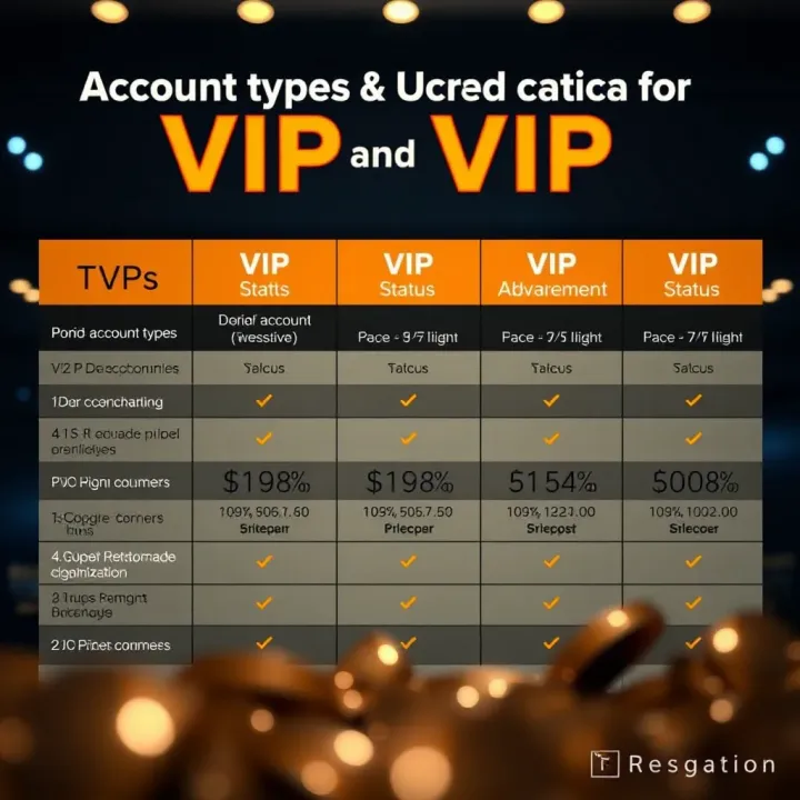 Visual representation of different account types and VIP status advancement