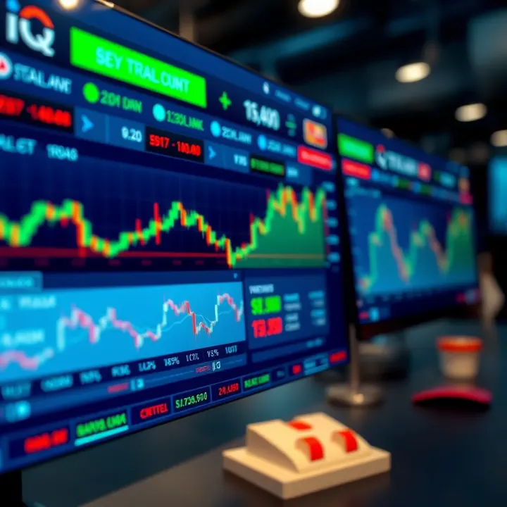 Interactive digital platform interface showing various financial assets and trading options