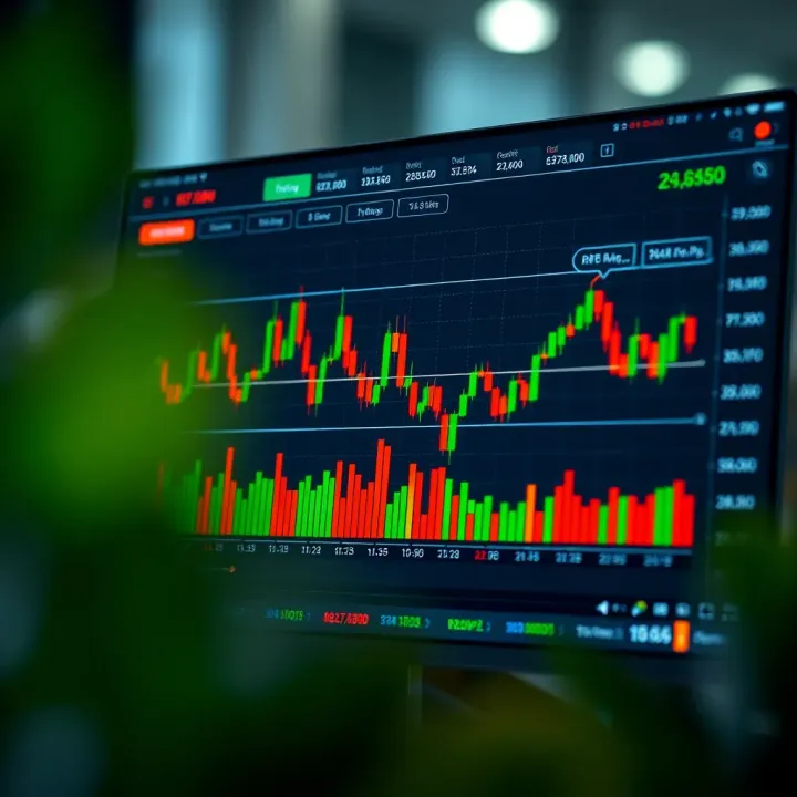 Graph displaying trading performance with risk management indicators on IQ Option