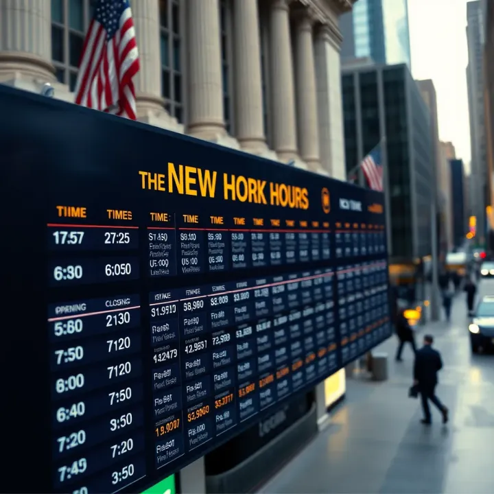 Chart displaying the opening and closing times of the New York Stock Exchange including pre-market and after-hours sessions
