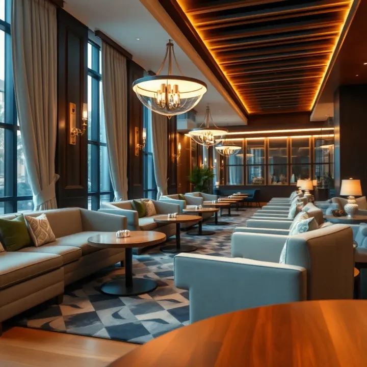 Exclusive VIP lounge with comfortable seating and elegant decor