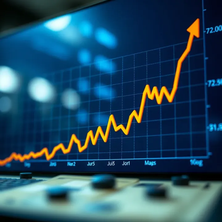 Graph displaying the exchange rate trends of the US dollar against the Colombian peso over recent months