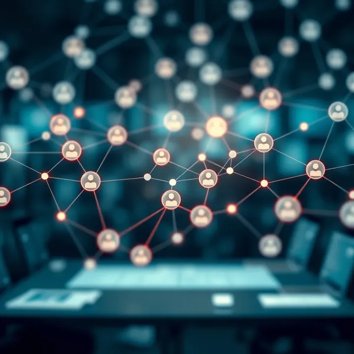 Decentralized digital network representing interconnected users in a Web3 social platform