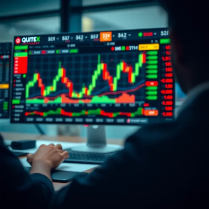 Quotex Binary Options Trading Platform Overview Digital interface displaying binary options trading platform with charts and price indicators