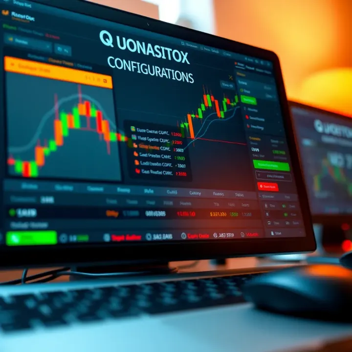 Configuration settings interface of Quotex trading software on a desktop