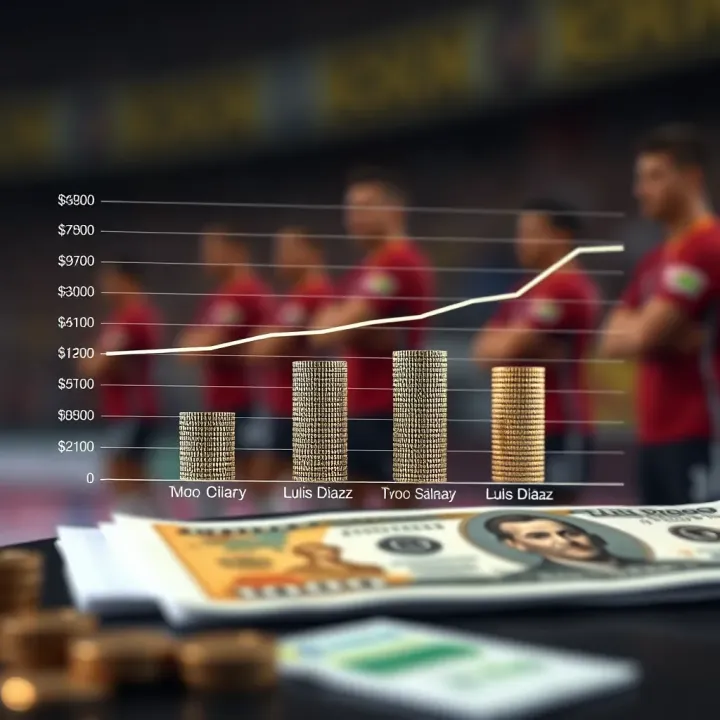 Comparison of Football Salaries in Colombian Pesos Graph showing the salary comparison of football players in Colombian pesos