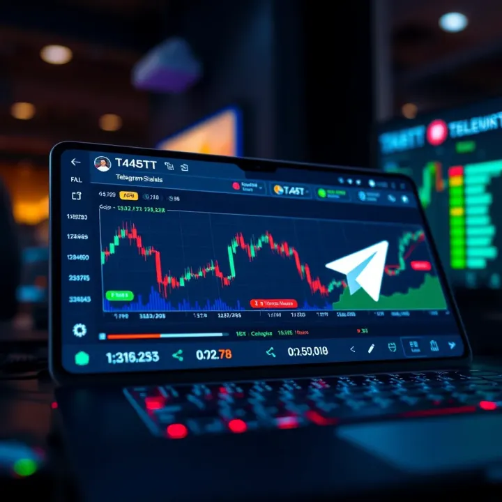 Telegram app interface displaying financial trading signals with charts and alerts