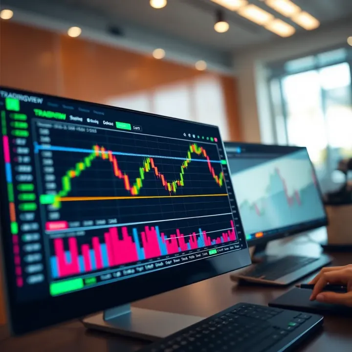 Interface of TradingView showing advanced financial charts and indicators