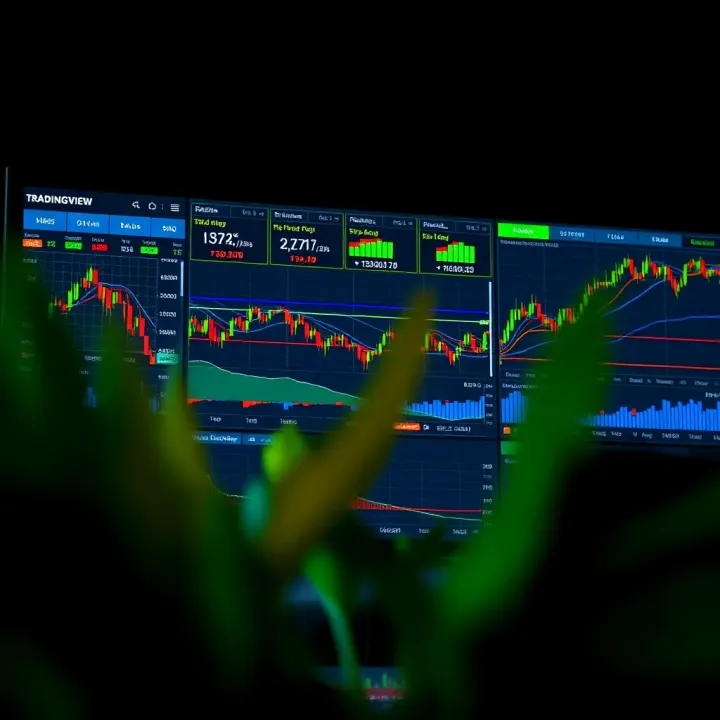 TradingView dashboard displaying various financial charts and technical indicators