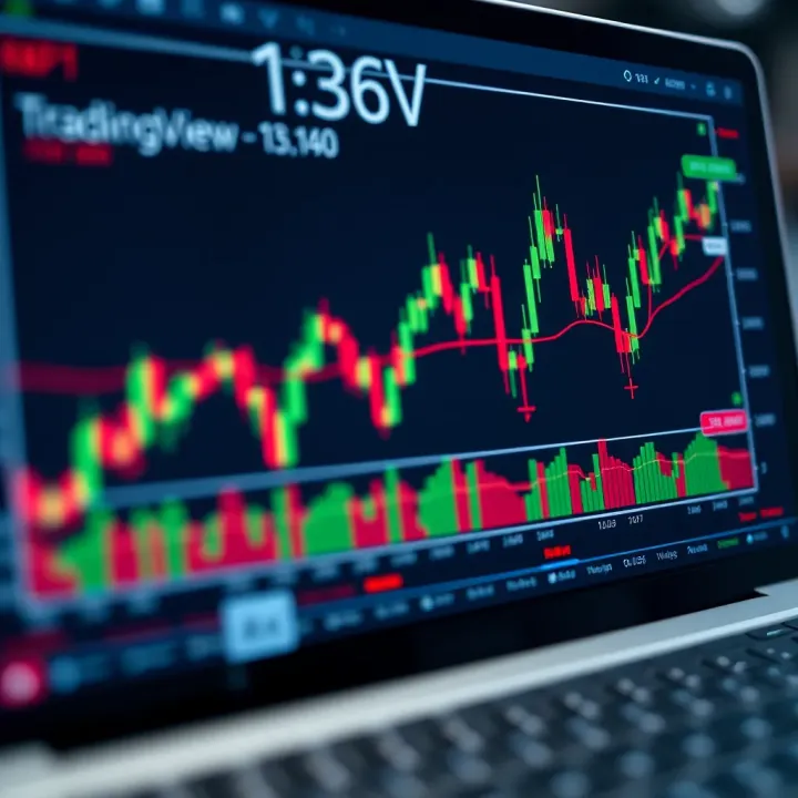 Interactive financial chart displaying stock price movements with technical indicators