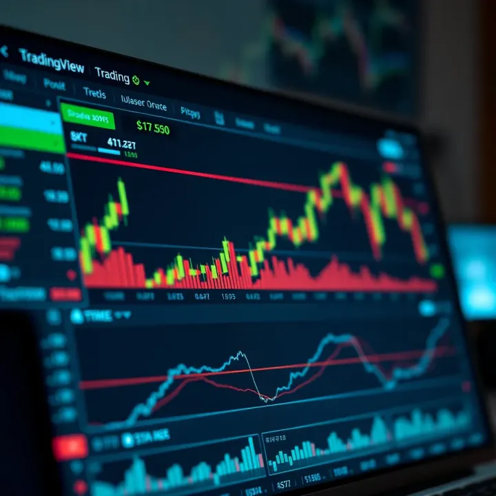 Graphical interface of TradingView showing various tools and signals for optimizing binary options strategies