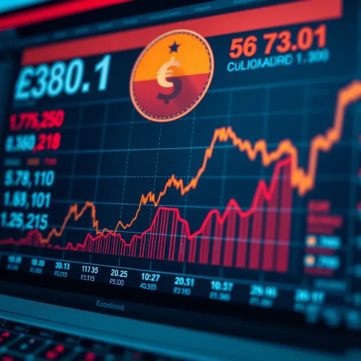 Graph showing euro to Colombian peso exchange rate trends with economic indicators