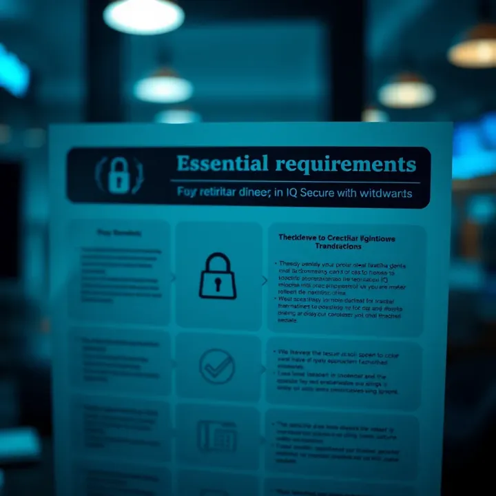 Checklist illustrating key requirements for secure withdrawal transactions