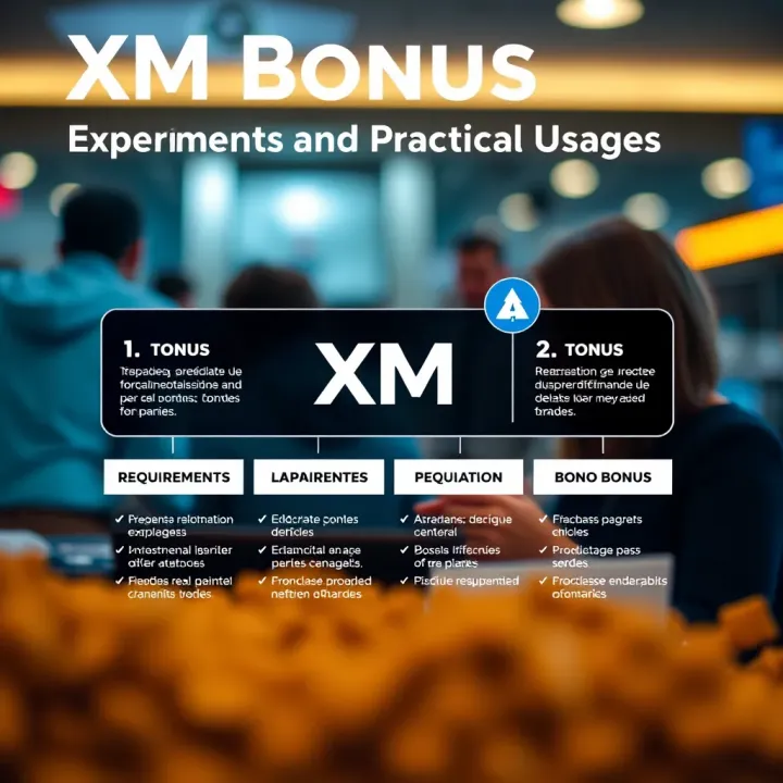 Diagram explaining requirements and tips to safely utilize XM bonus in trading