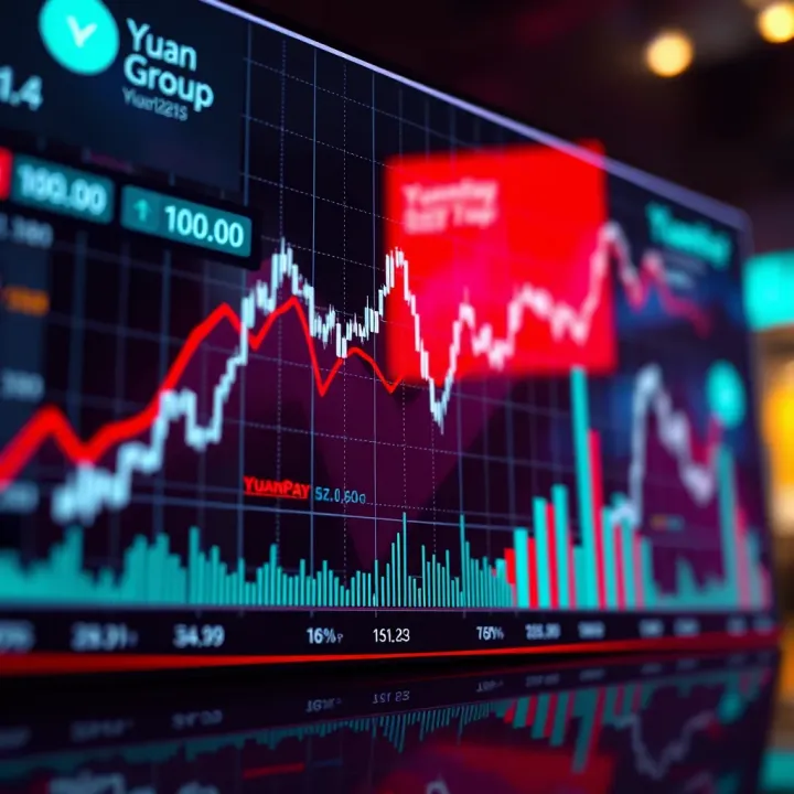 Graph showing the growth and trends of YuanPay Group in the digital cryptocurrency market